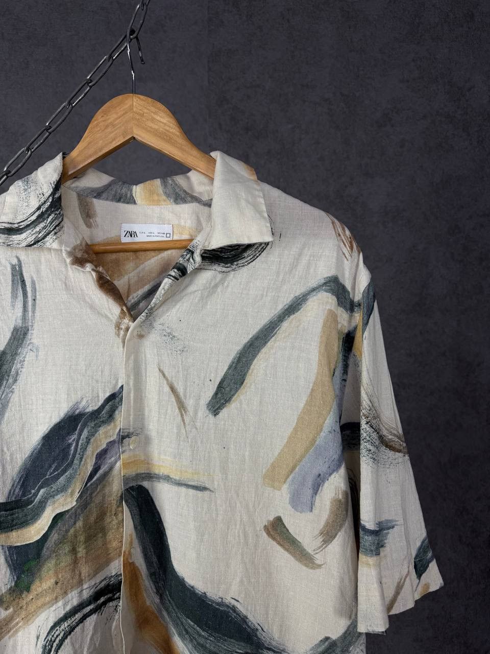 Zara Zara Man art Hawaiian linen crazy shirt Size US L / EU 52-54 / 3 - 2 Thumbnail