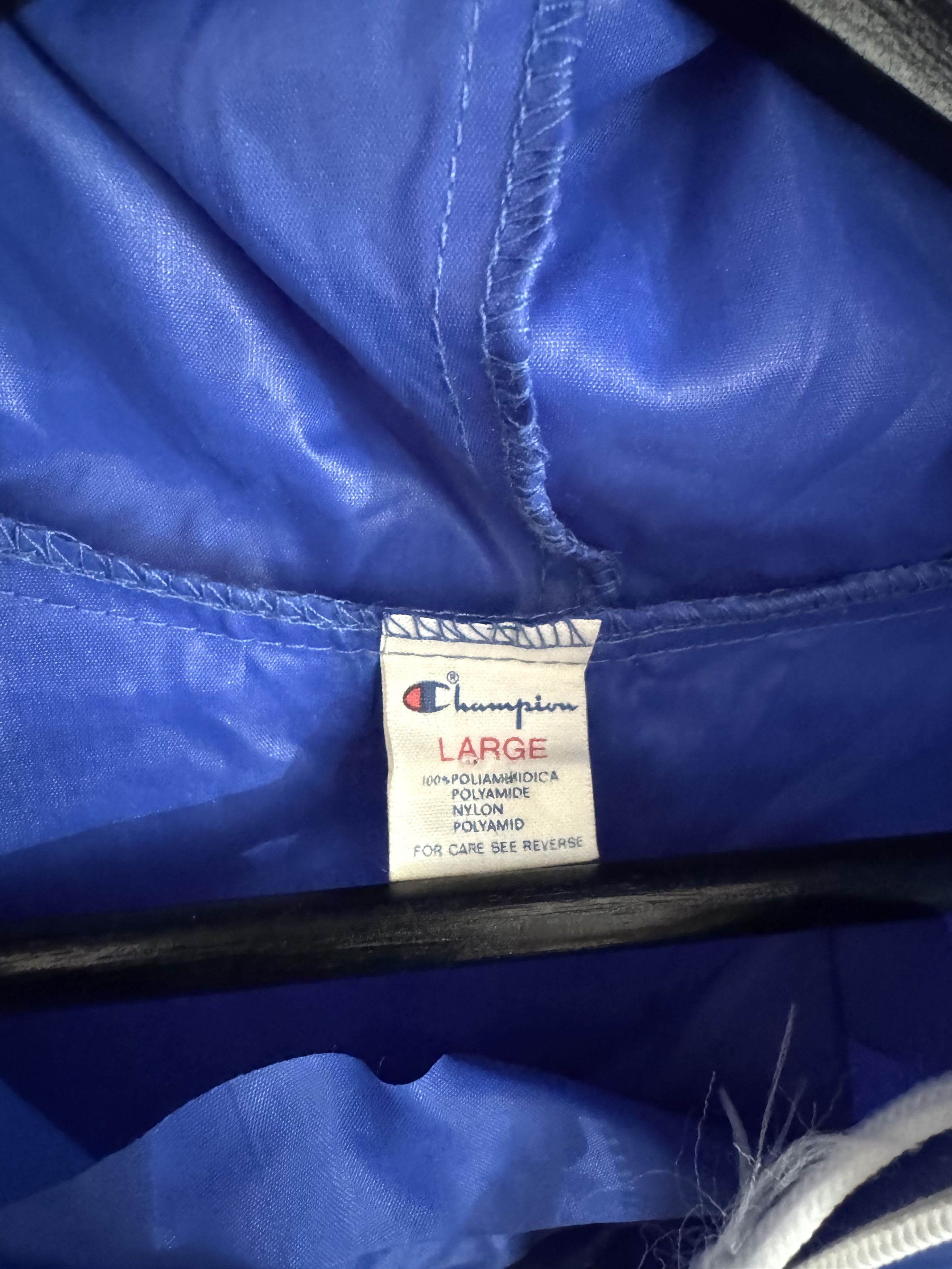 Champion Champion Anorak Jacket LBlue Hooded Packable Windbreaker Size US L / EU 52-54 / 3 - 4 Thumbnail