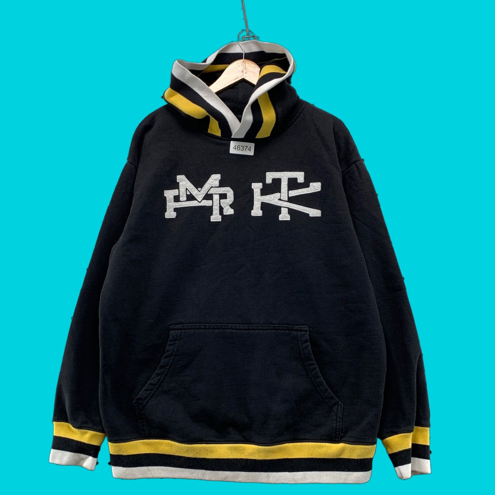 Market Chinatown Market Hoodie Sweatshirt Mens Large Black Yellow Stacked Embroidered Size US L / EU 52-54 / 3 - 1 Thumbnail