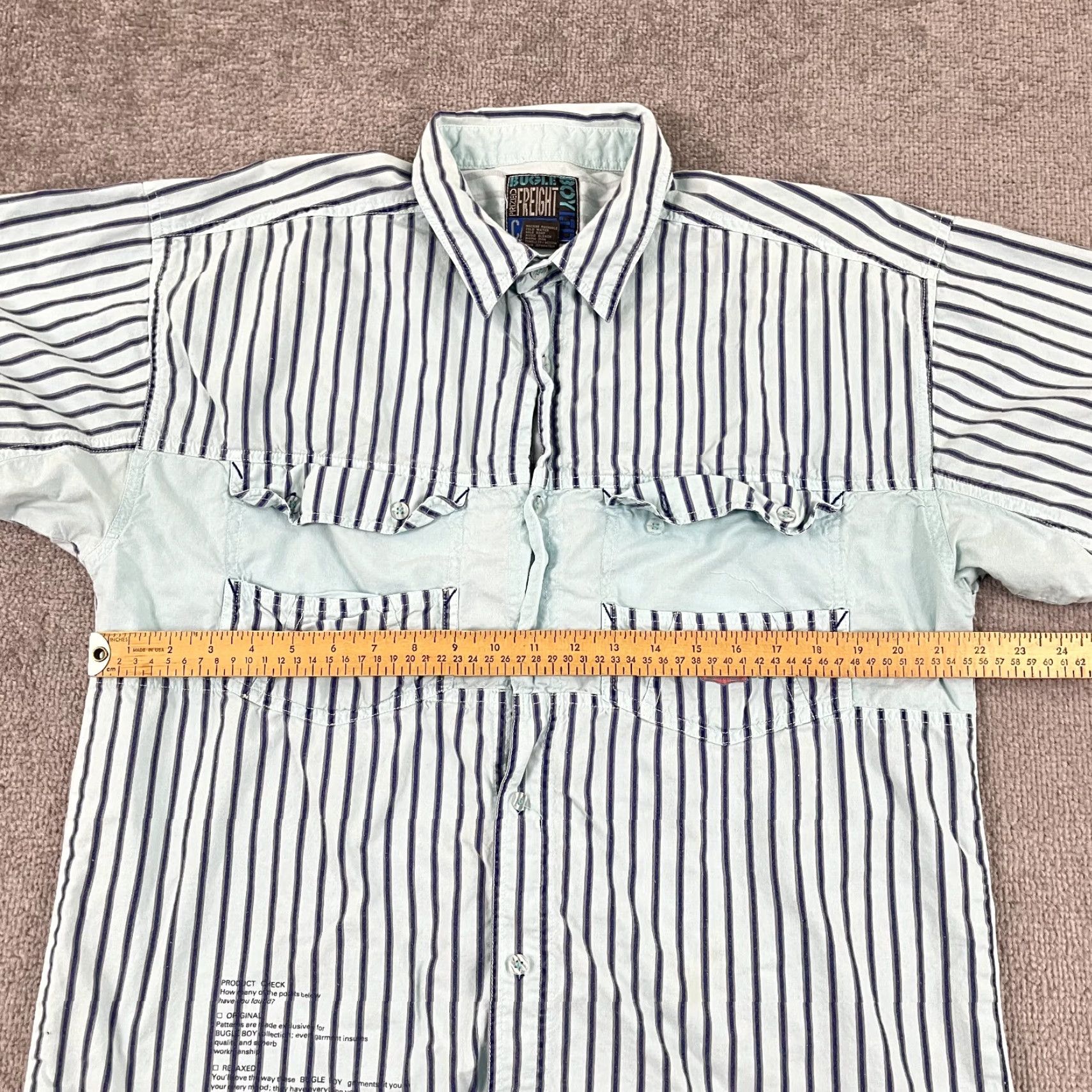Bugle Boy VINTAGE Bugle Boy Shirt Mens XL Blue Striped Button-Up Regular 90s Casual Workwear Mens Size US XL / EU 56 / 4 - 7 Thumbnail