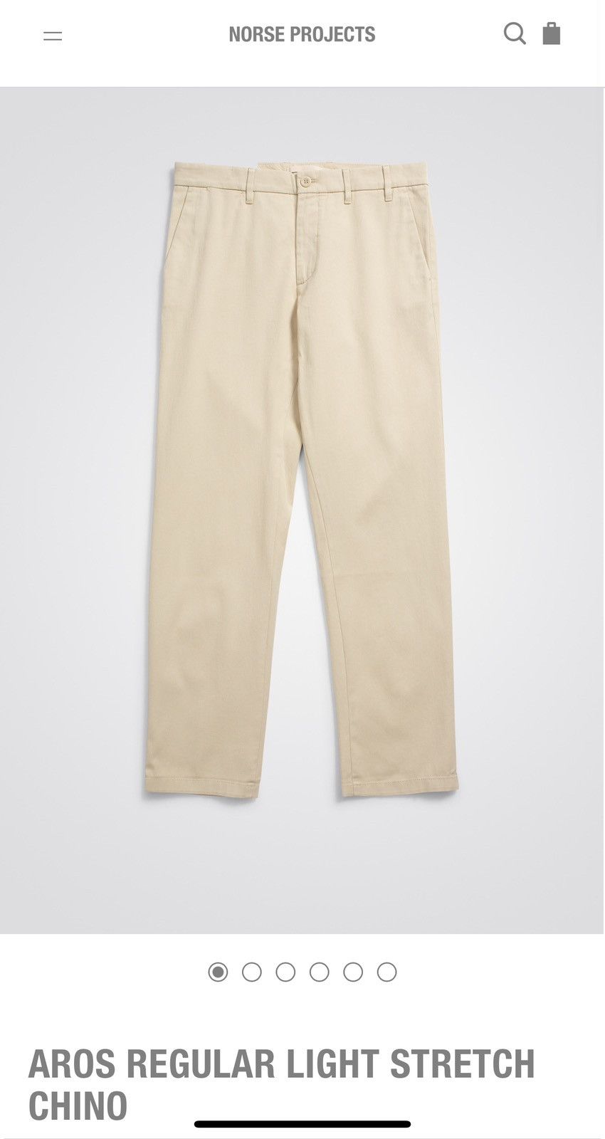 Norse Projects Norse Projects Aros Regular Light Stretch Oatmeal 34 Size US 34 / EU 50 - 1 Thumbnail