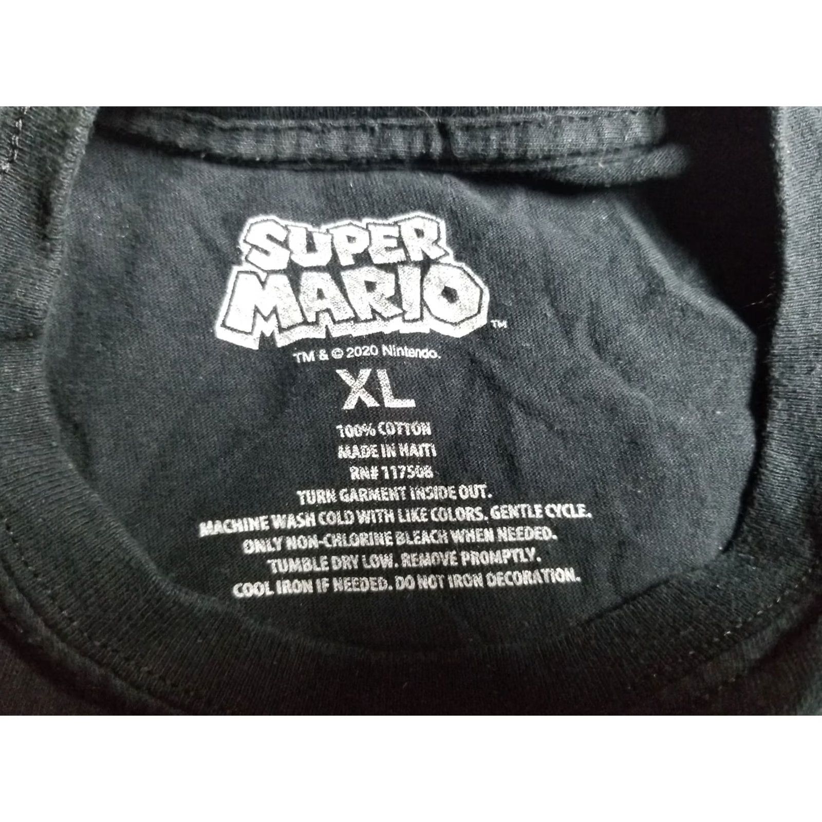 Vintage Super Mario T-Shirt XL Mens Black Short Sleeve Video Game Know Your Mushrooms Shirt Size US XL / EU 56 / 4 - 7 Thumbnail