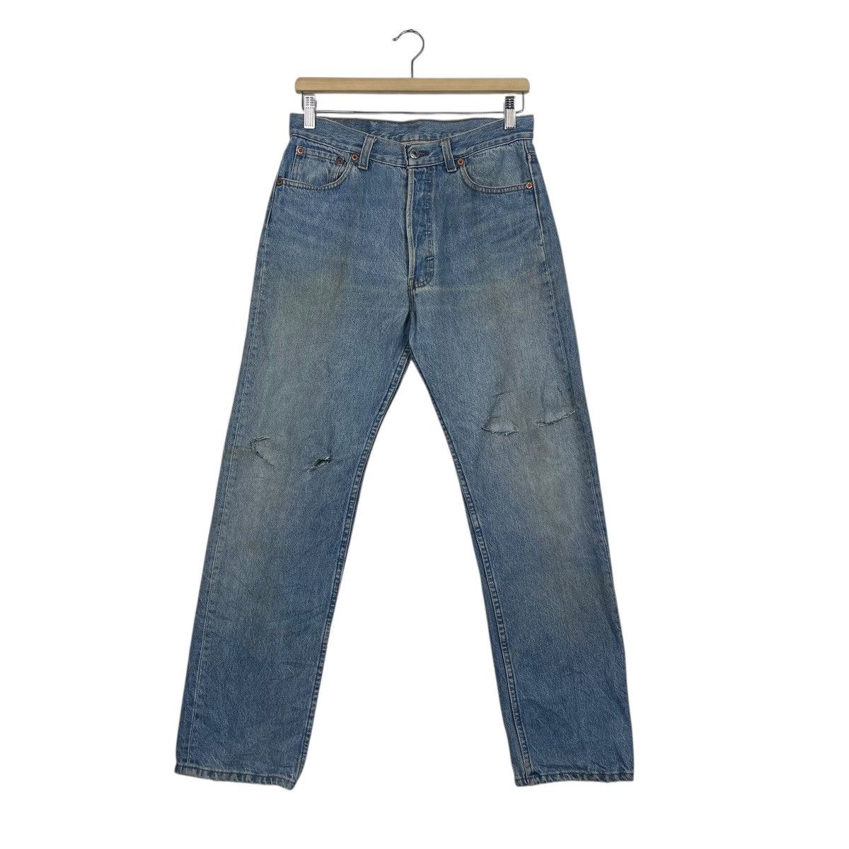 Levi's Vintage 90s Levis 501xx Button Fly Distressed Denim W31 Size US 31 - 1 Thumbnail