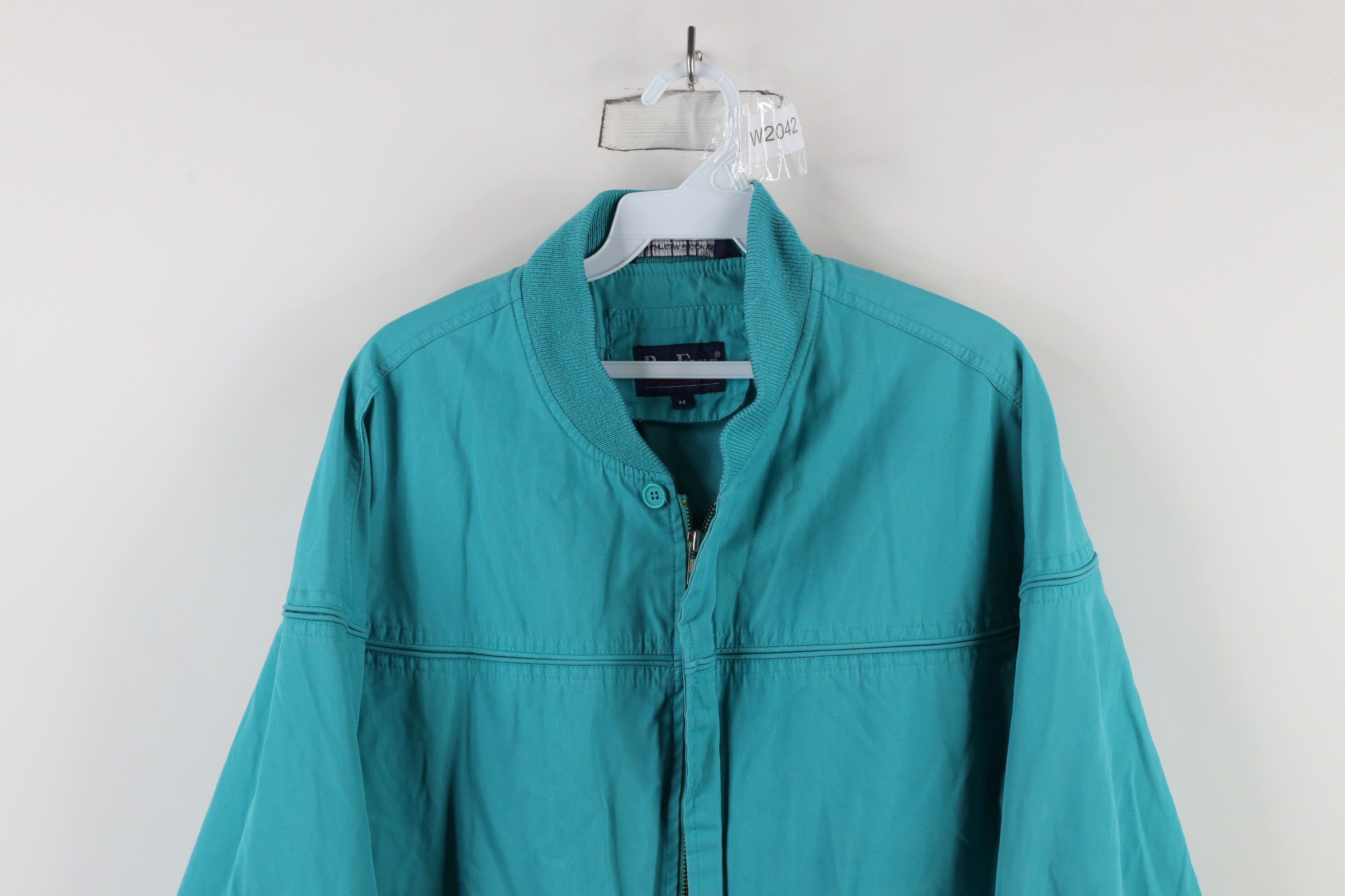 Vintage Vintage 90s Streetwear Blank Lined Cafe Bomber Jacket Blue Size US M / EU 48-50 / 2 - 2 Thumbnail
