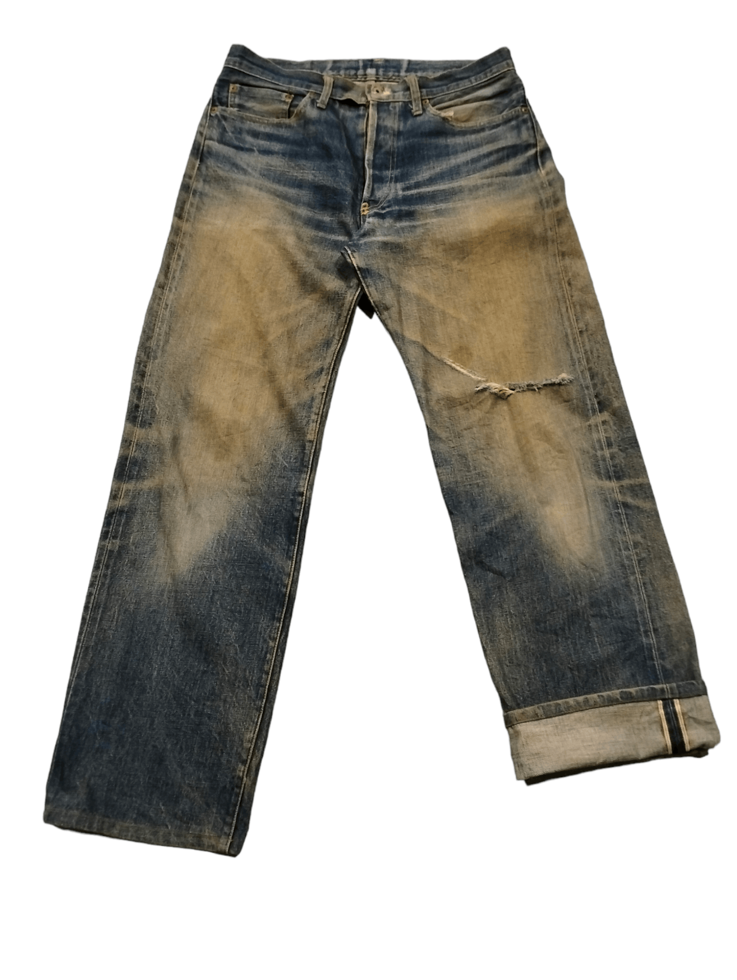 Japanese Brand Vintage Acoustic Salvage Distressed Denim Pants Size US 33 - 1 Thumbnail