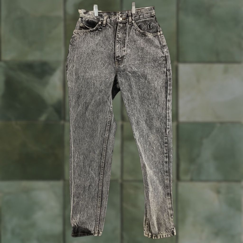 Jordache VINTAGE Jordache Jeans 9/10 High Rise Tapered Distressed Acid Wash Gray 80s Womens Size 30" / US 8 / IT 44 - 1 Thumbnail