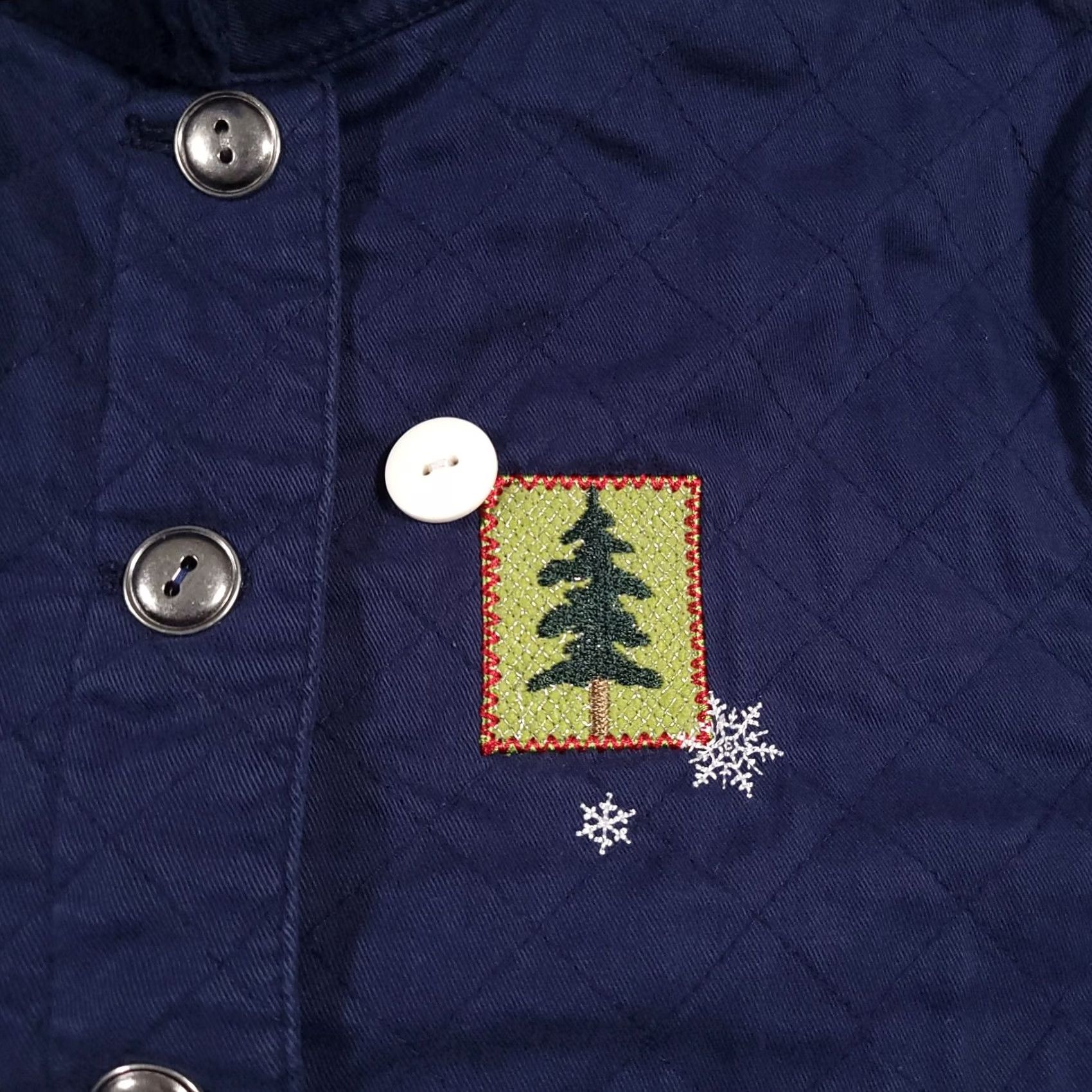 Vintage Breckenridge Shirt Button Up Quilted Women's PM Petites Blue Embroidered Winter Size M / US 6-8 / IT 42-44 - 4 Thumbnail