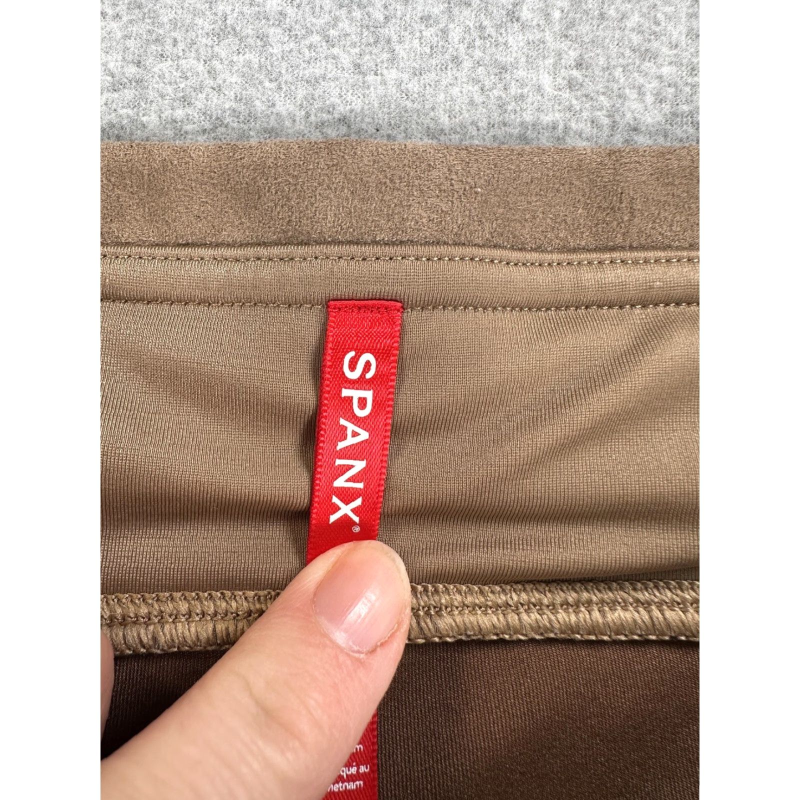 Spanx Spanx Faux Suede Leggings Womens Medium Brown High Rise Ankle Lined Stretch Size 32" / US 10 / IT 46 - 6 Thumbnail