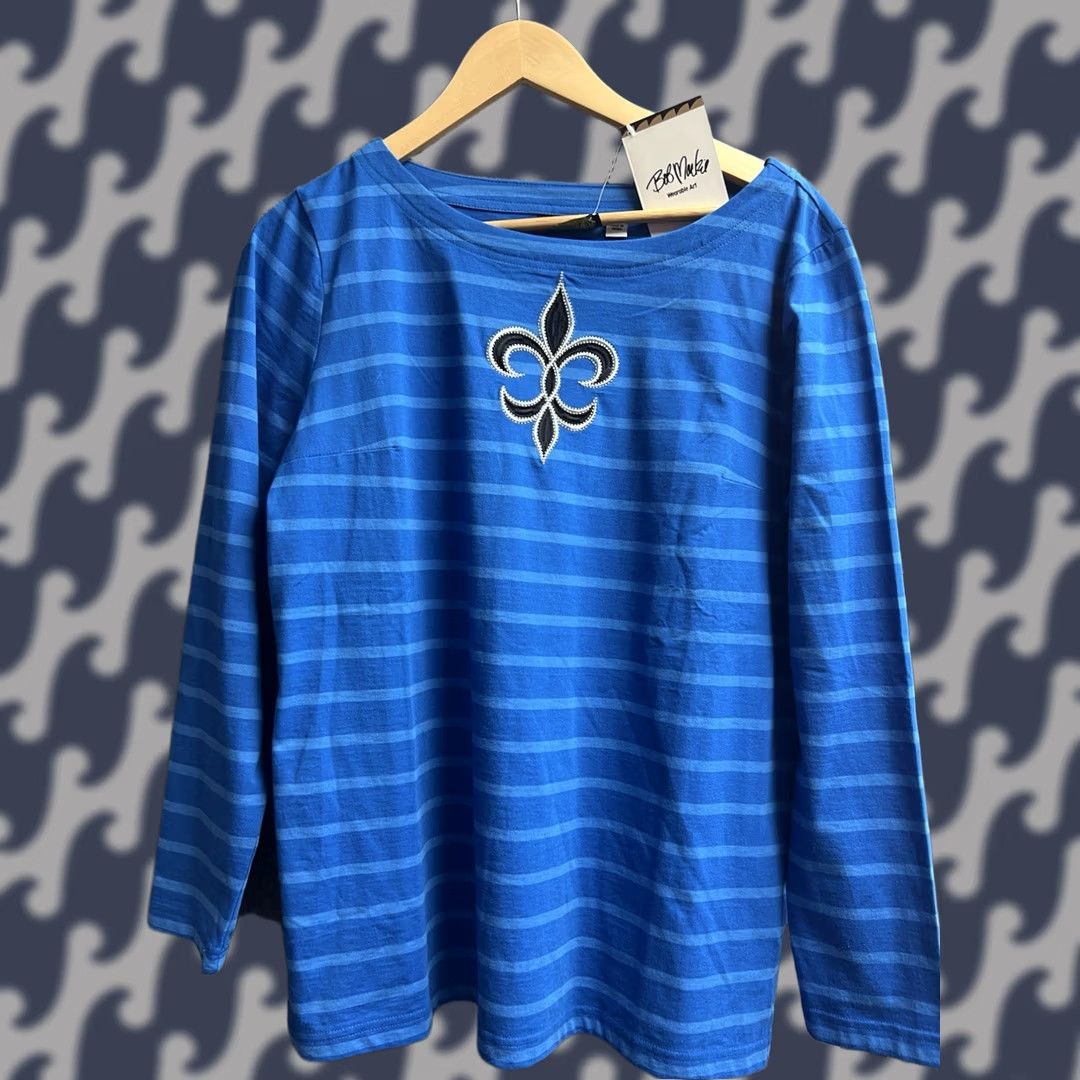 Bob Mackie Bob Mackie Sequin Embroidered Top T-Shirt Blue M Women's NWT Size M / US 6-8 / IT 42-44 - 1 Thumbnail