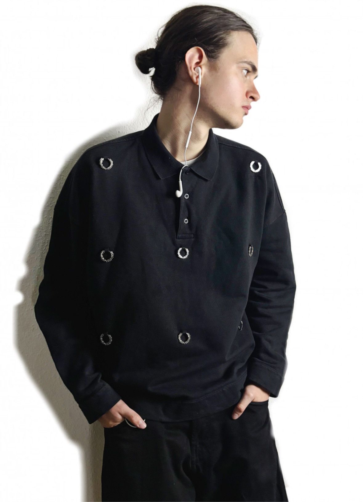 Fred Perry × Raf Simons 2019 Vintage Raf Simons x Fred Perry Ring Irons Sweatshirt Size US M / EU 48-50 / 2 - 1 Thumbnail
