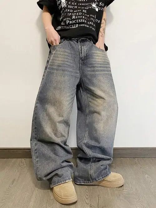 Jean VIntage RETRO 90s Wide denim jeans Size US 30 / EU 46 - 4 Thumbnail