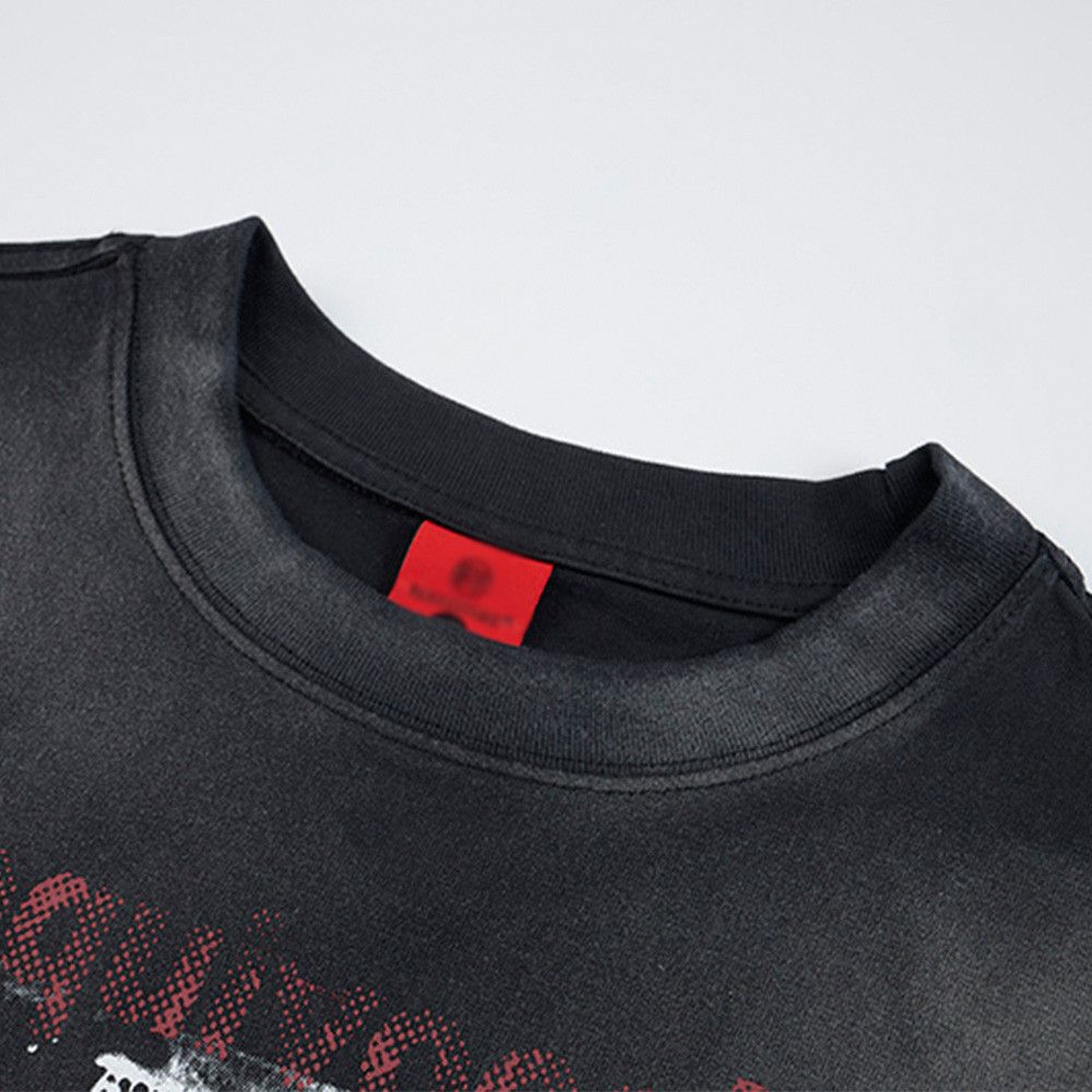 Vintage Hip-hop rock cartoon print spray-dye distressed t-shirt Size US M / EU 48-50 / 2 - 3 Thumbnail
