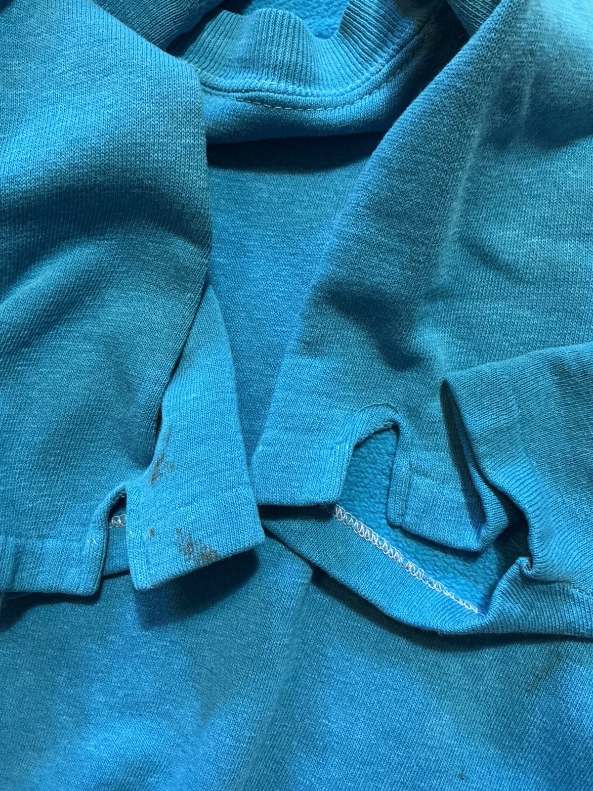 Vintage Vintage 70s 80s Short Sleeve Blue Blank Pullover Sweatshirt Size US S / EU 44-46 / 1 - 8 Thumbnail