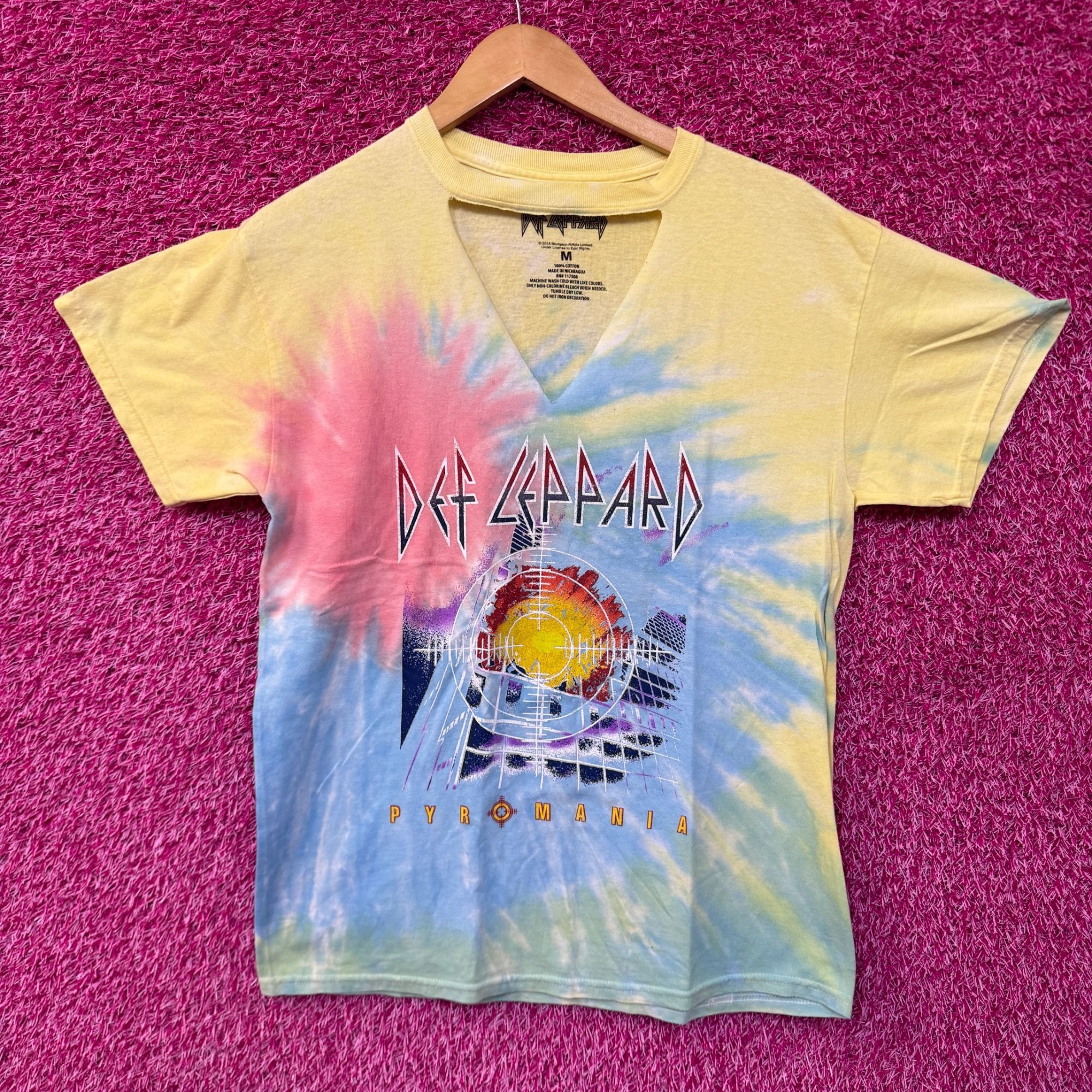 Band Tees × Def Leppard Def Leppard Pyromania Album Cover Keyhole Womens Tie Dye M Size M / US 6-8 / IT 42-44 - 1 Thumbnail