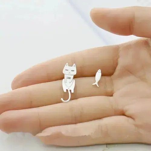 Jewelry Cat Fish Stud Earings Size ONE SIZE - 5 Thumbnail