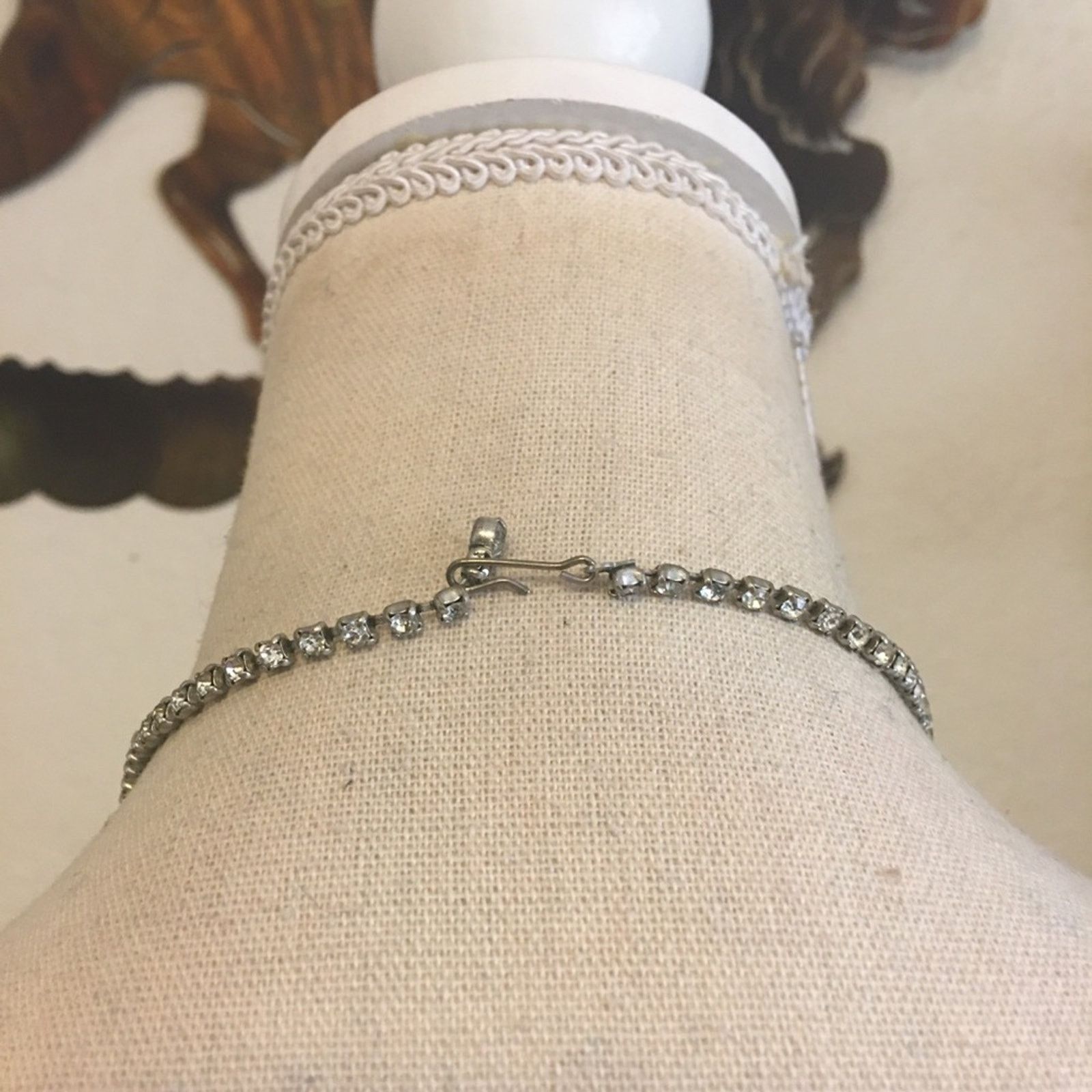 Vintage Vintage elegant clear rhinestone choker necklace Size ONE SIZE - 6 Thumbnail
