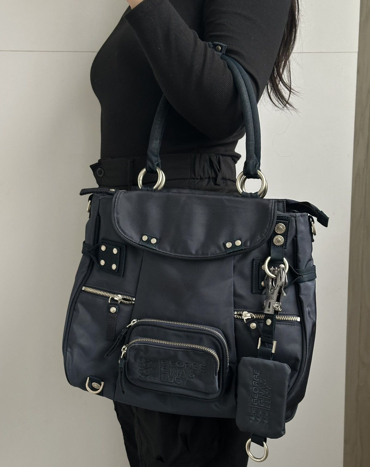 George Gina & Lucy Kathy Tote Bag Multi Pocket Handbag in Blue, Women's — image 5 of 6