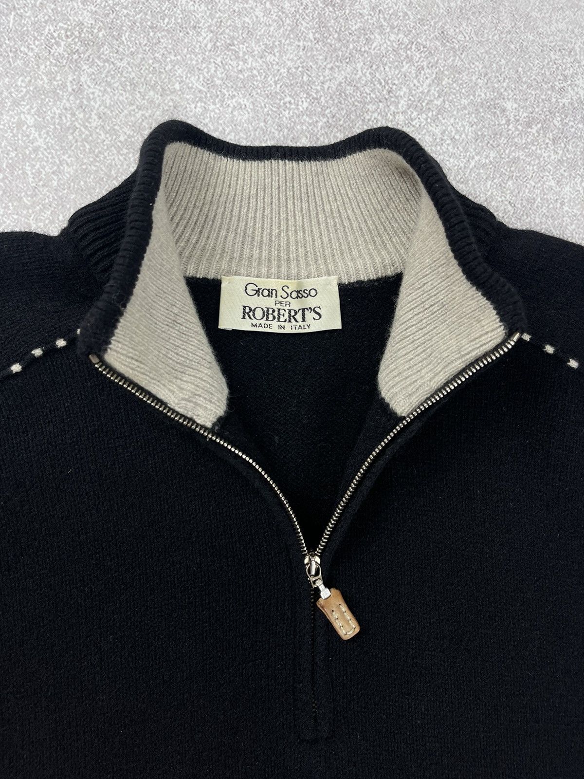 Gran Sasso × Vintage Vintage Gran Sasso Wool / Cashmere 1/3 Zip Knit Sweater Size US M / EU 48-50 / 2 - 6 Thumbnail