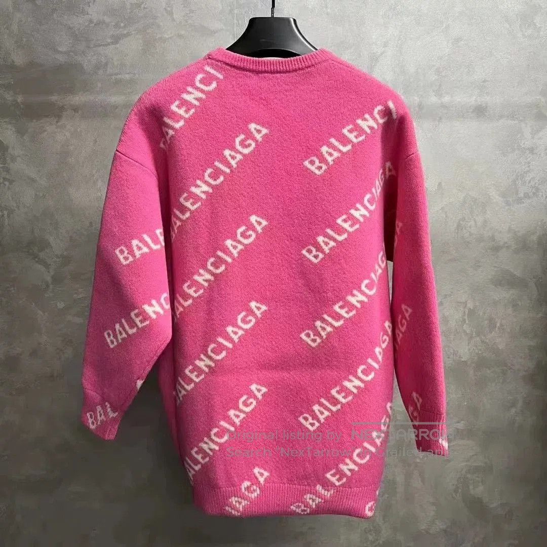 Balenciaga Balenciaga Pink Logo Print Crewneck Sweater. Size US S / EU 44-46 / 1 - 2 Thumbnail