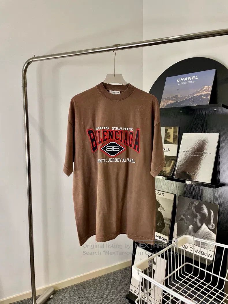 Balenciaga Batman Logo Letter Printed Retro Faded Off-Shou