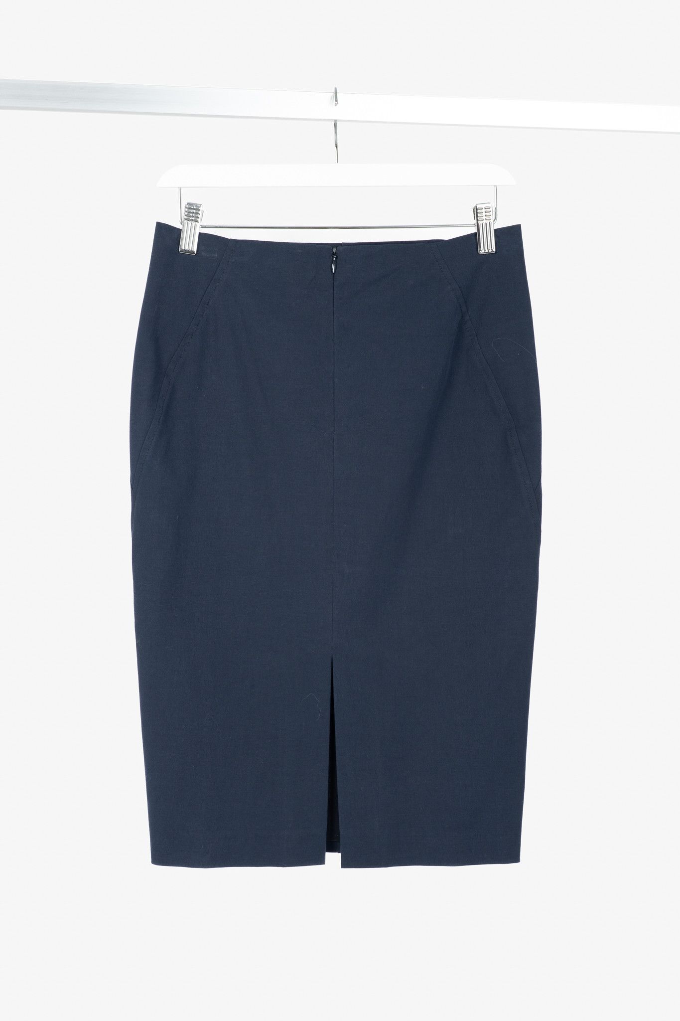 Brunello Cucinelli Brunello Cucinelli Navy Cotton Pencil Skirt Size 27" / US 4 / IT 40 - 2 Thumbnail