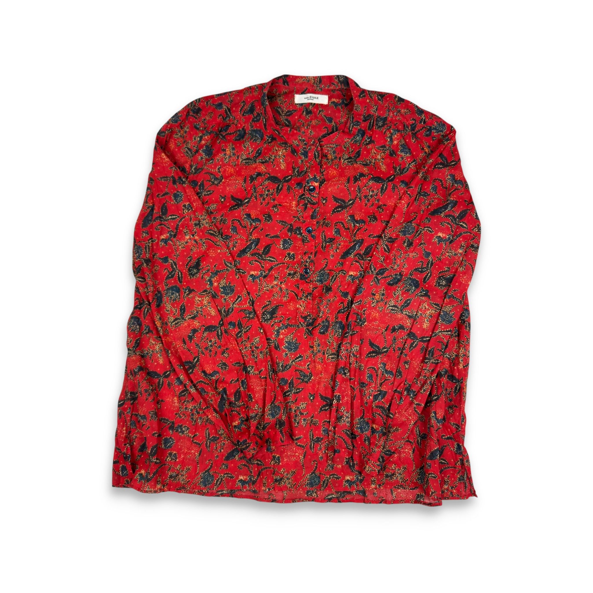 Isabel Marant Isabel Marant Étoile Women's Red Cotton Printed Blouse 40 Size S / US 4 / IT 40 - 1 Thumbnail