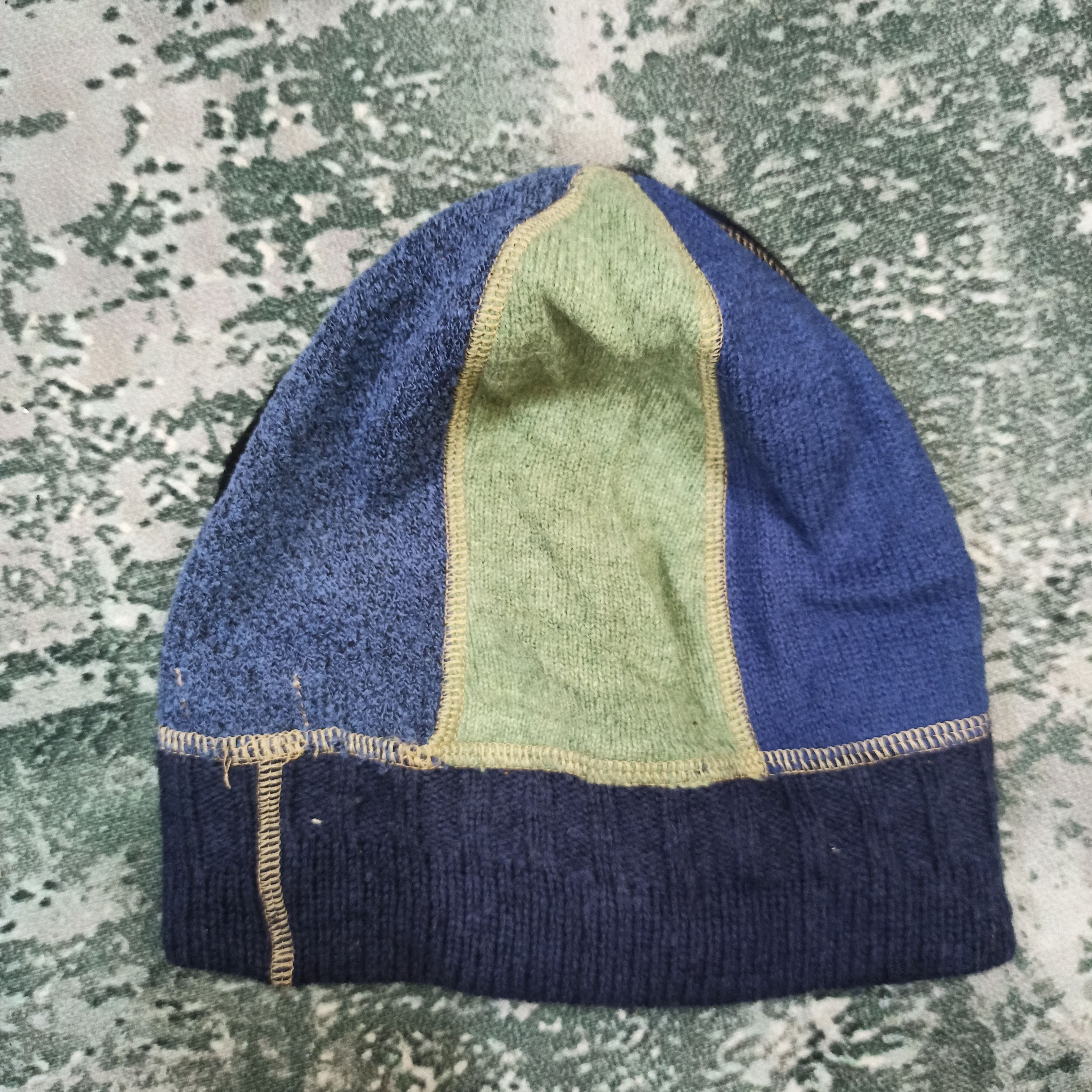 Other Blue lug Beanie hat Made in USA patchwork wool Size ONE SIZE - 1 Thumbnail