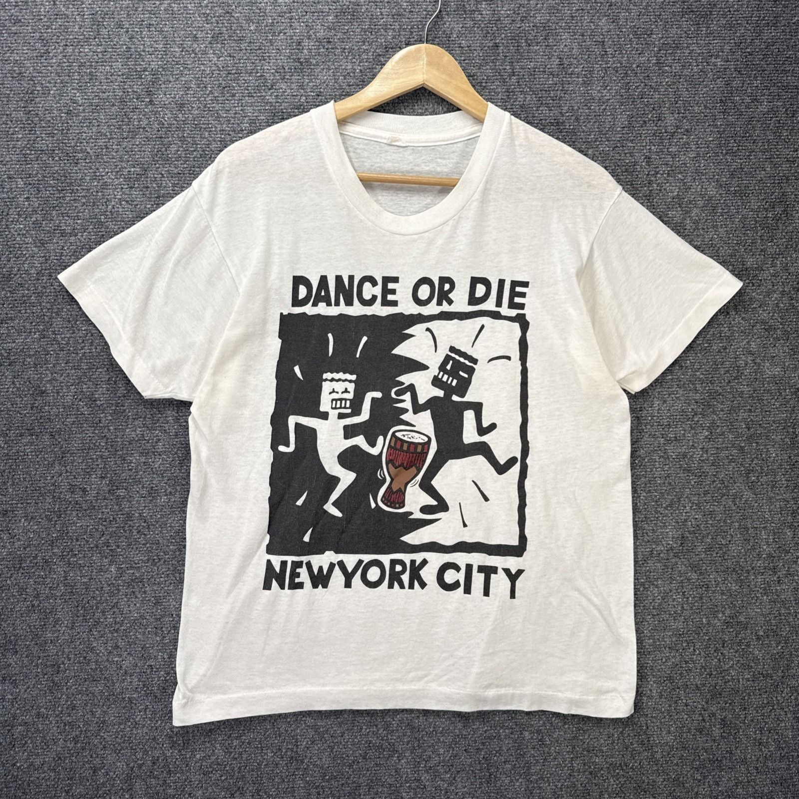Keith Haring Vintage Keith Haring Shirt Medium White 80s Dance Or Die