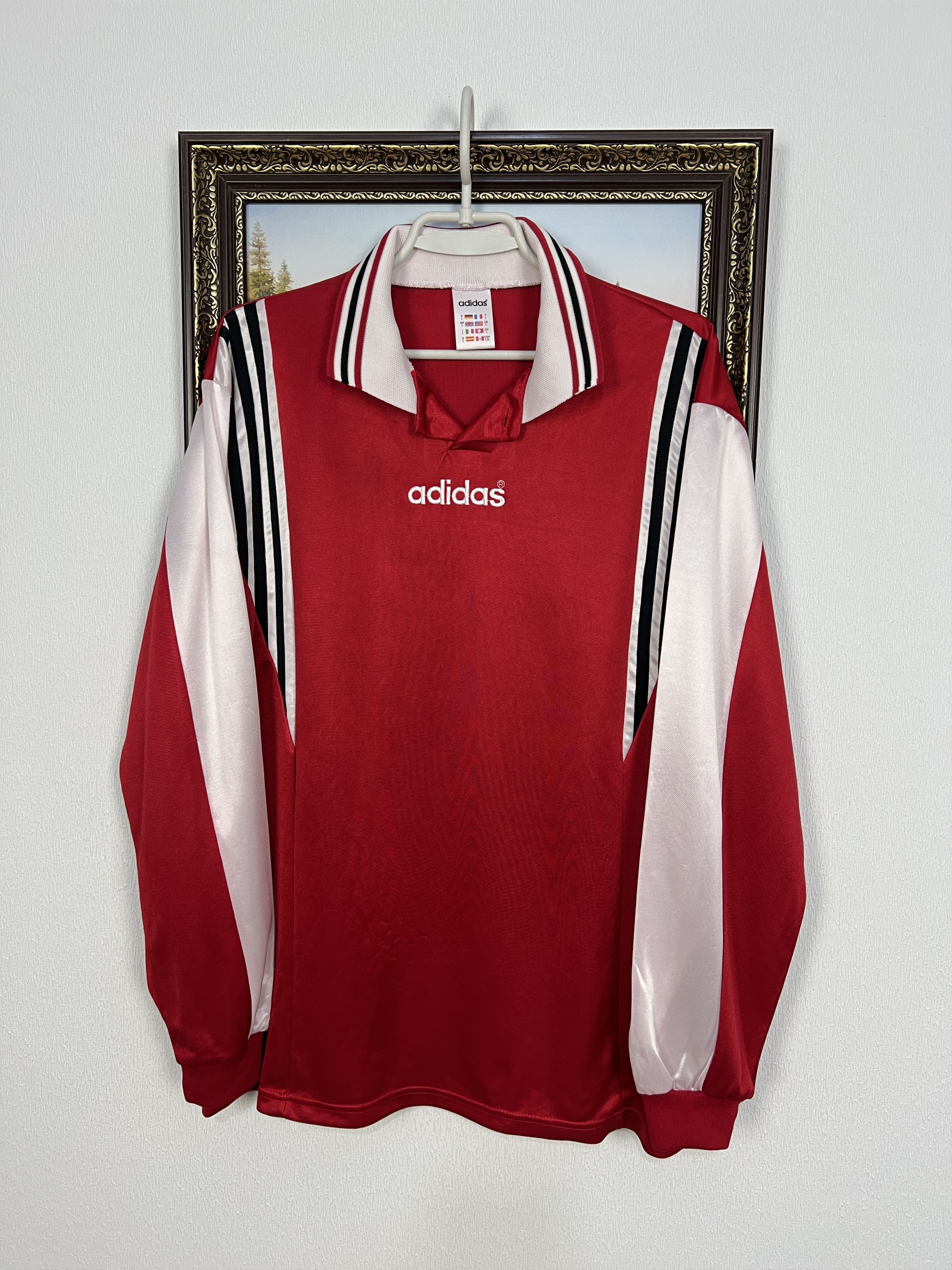 Adidas Vintage 90's Adidas Football Template Shirt Long Sleeve Size US L / EU 52-54 / 3 - 1 Thumbnail