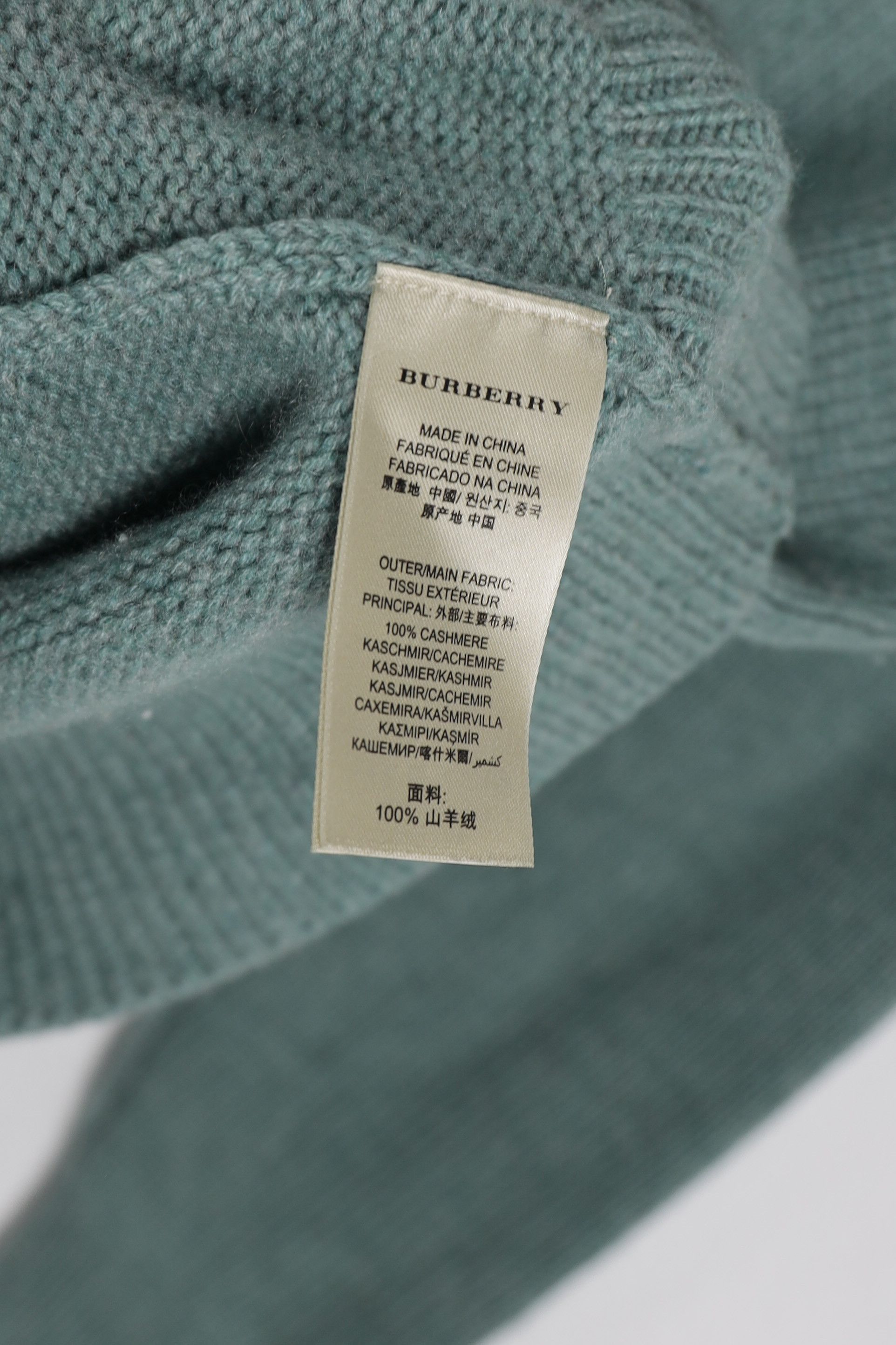 Burberry × Burberry Prorsum Women's Burberry Brit Knight Logo Green Cashmere Hoodie M Size M / US 6-8 / IT 42-44 - 7 Thumbnail