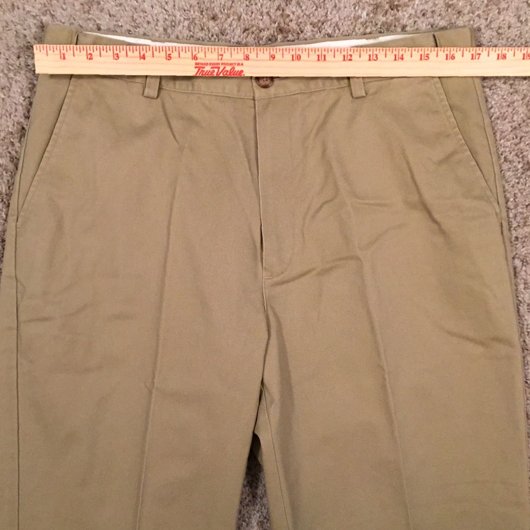 Vintage L.L. Bean Pants Men 35 Beige Adjustable Comfort Waist Flat Front Chino Shirt? Size US 35 - 2 Thumbnail