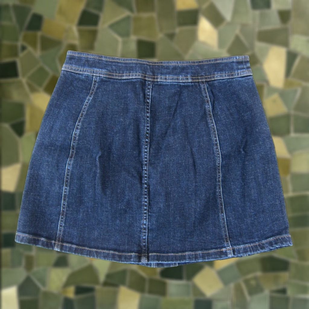 Madewell Madewell Denim Skirt Women 6 A-Line Dark Wash Cotton Denim Button Short Blue 6 Women Skirt Size 28" / US 6 / IT 42 - 1 Thumbnail