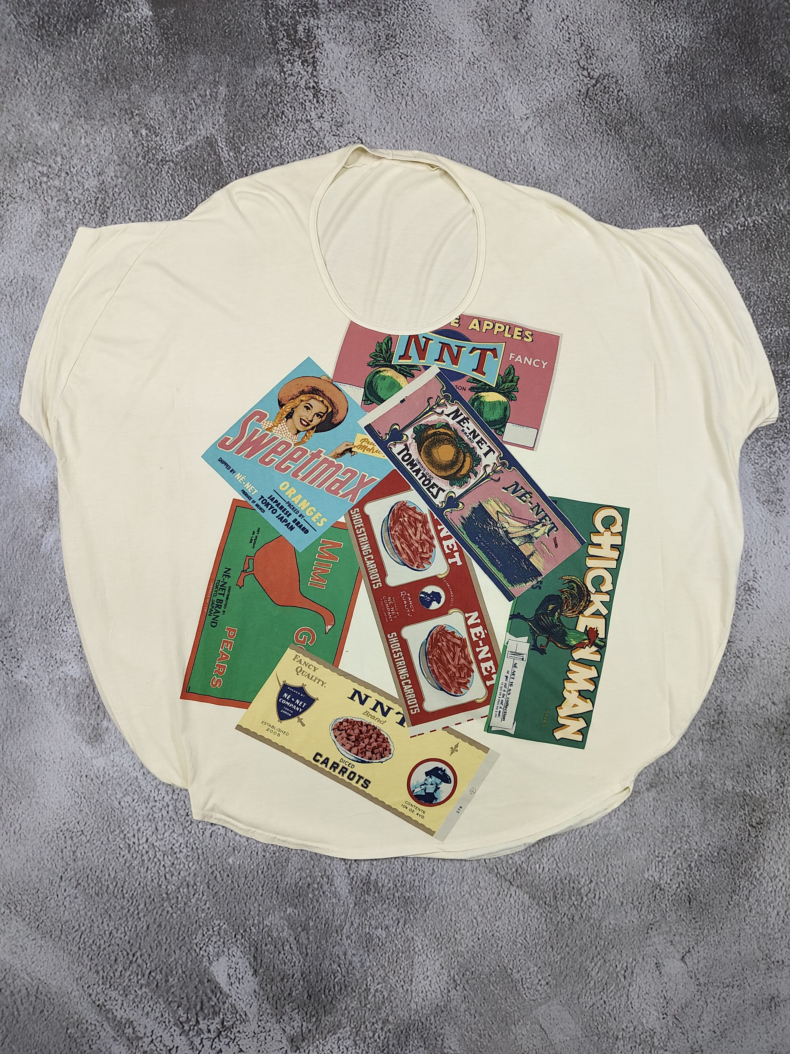 Ne-Net Ne-Net 🇯🇵 Oversized Dolman Sleeve Retro Food Label Collage Size L / US 10 / IT 46 - 6 Thumbnail