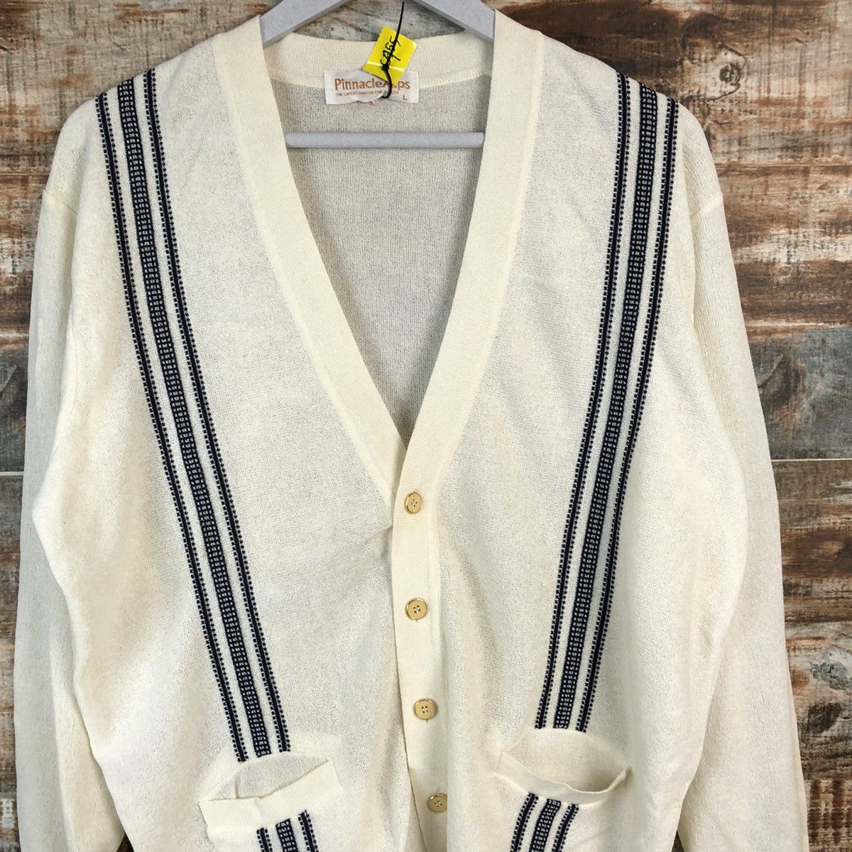 Homespun Knitwear × Japanese Brand DLL Pinnacle Alps vintage White Cardigan Knitwear #C455 Size US L / EU 52-54 / 3 - 5 Thumbnail