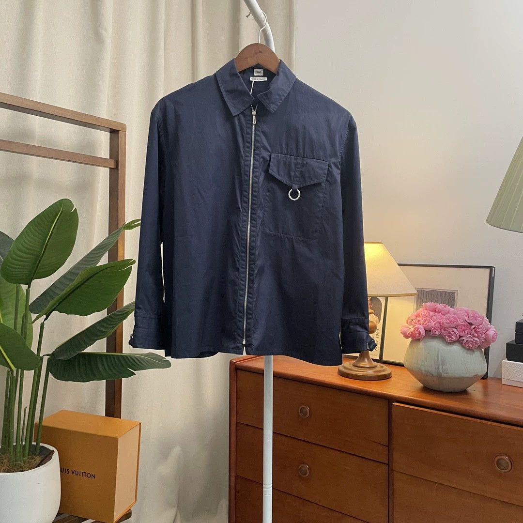 Hermes HERMES Solid Long Sleeve Shirt Jacket - dmc Size US XS / EU 42 / 0 - 1 Thumbnail