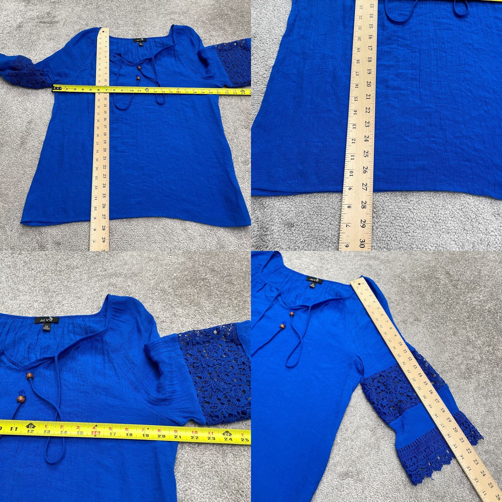 Alyx Alyx Peasant Boho Tunic Blouse Womens XXL Royal Blue Lace Sleeve Tasseled Casual Size XXL / US 16-18 / IT 52-54 - 8 Thumbnail