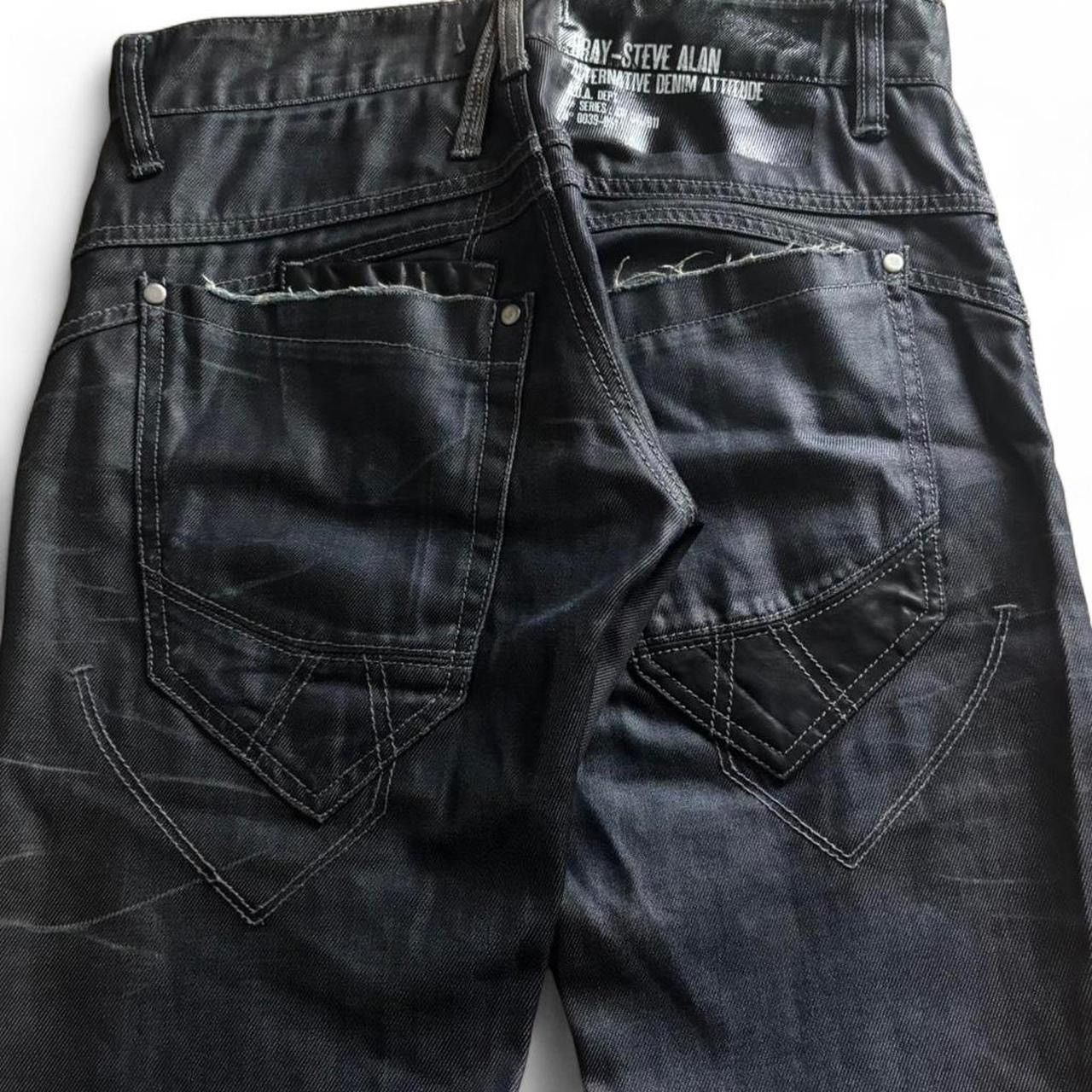 Bray Steve Alan Bray Steve Alan Fw10 deep indigo black waxed jeans Size US 30 / EU 46 - 3 Thumbnail