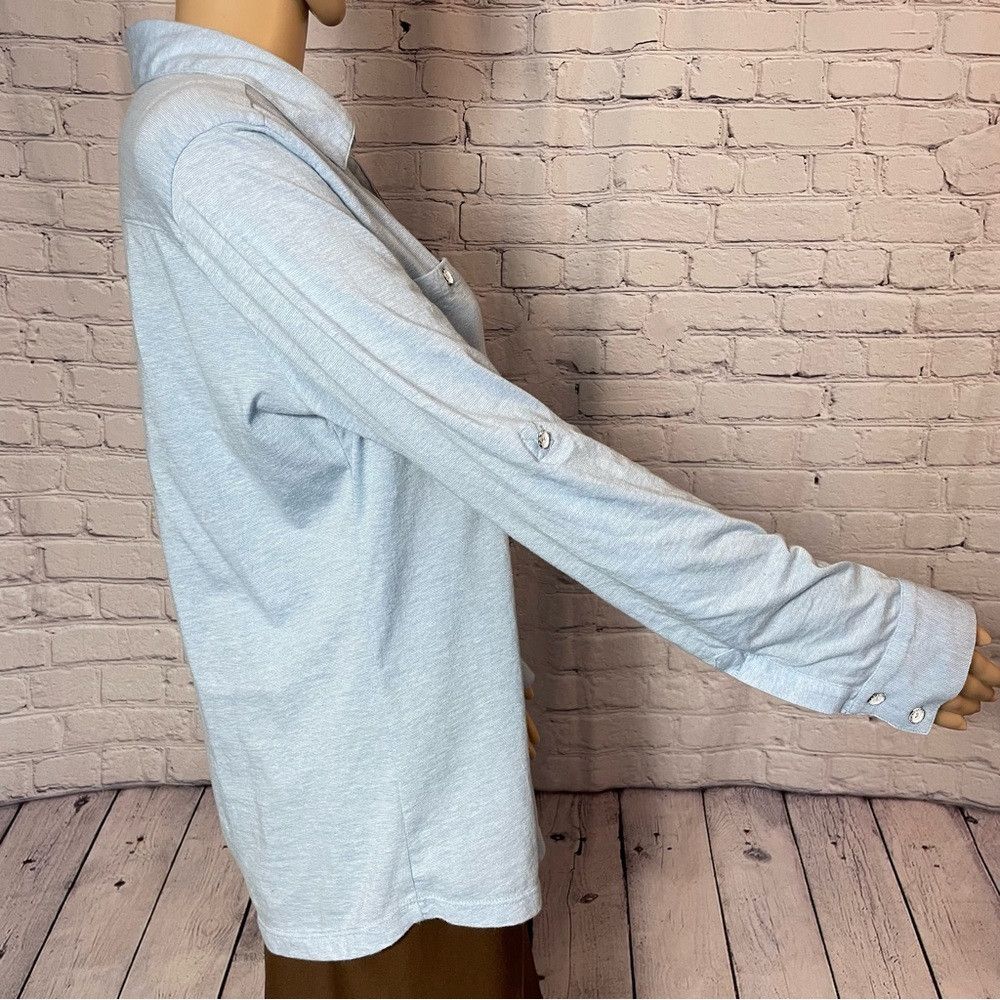 Other Attention Cotton Jersey Blue Long Sleeve Button Shirt Size Size L / US 10 / IT 46 - 4 Thumbnail
