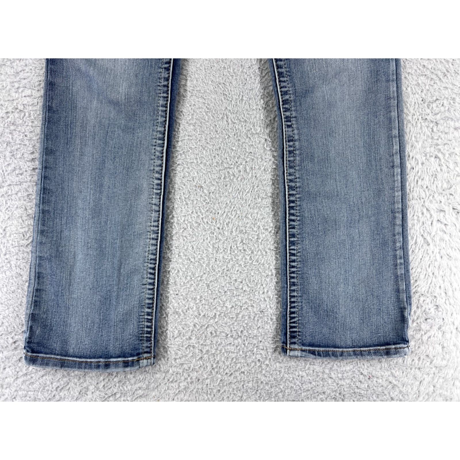 Vintage Maurices Jeans Womens 1 Blue Denim Bootcut Embroidered Cotton Blend Pant Size 25" / US 0 / IT 36 - 4 Thumbnail