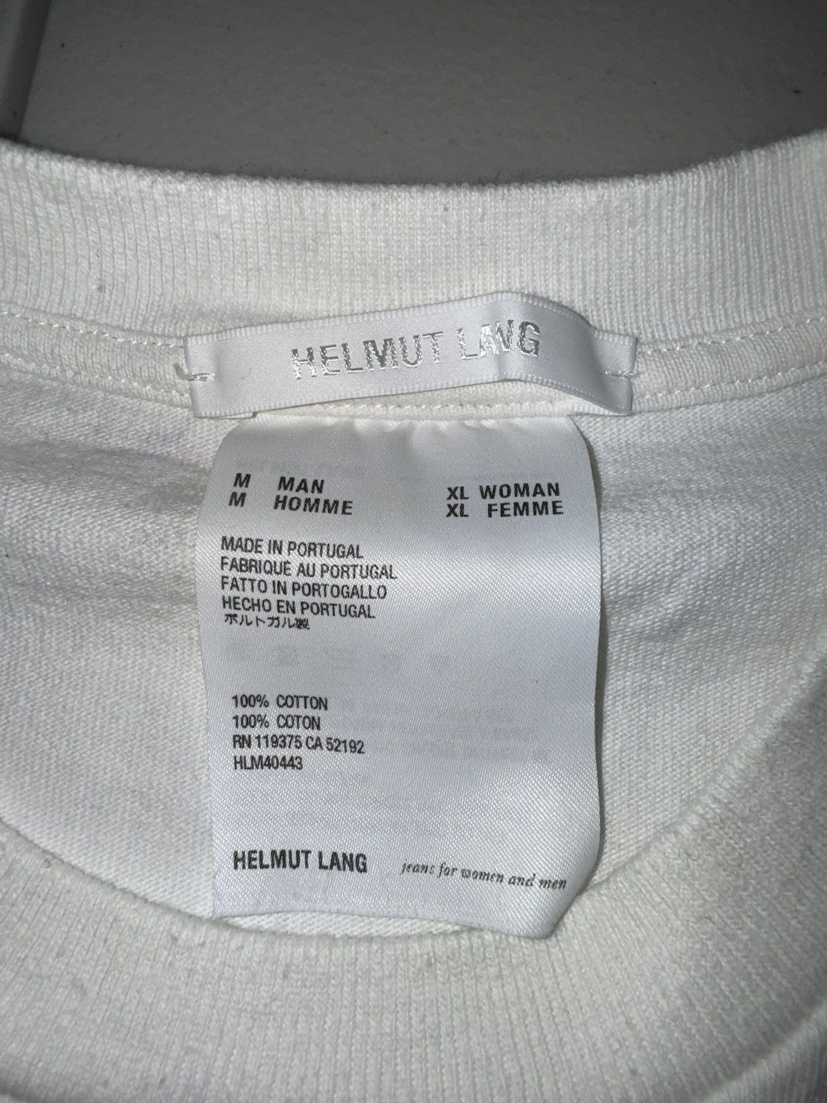 Helmut Lang Helmut Lang Little Short Sleeve HL Logo Tee White Size US M / EU 48-50 / 2 - 4 Thumbnail