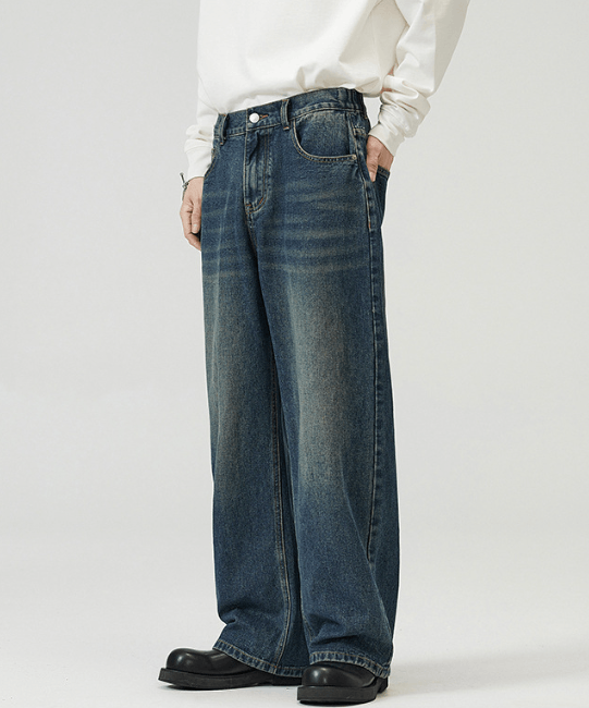Japanese Brand × Jean American straight loose wide-leg men's baggy jeans Size US 34 / EU 50 - 3 Thumbnail
