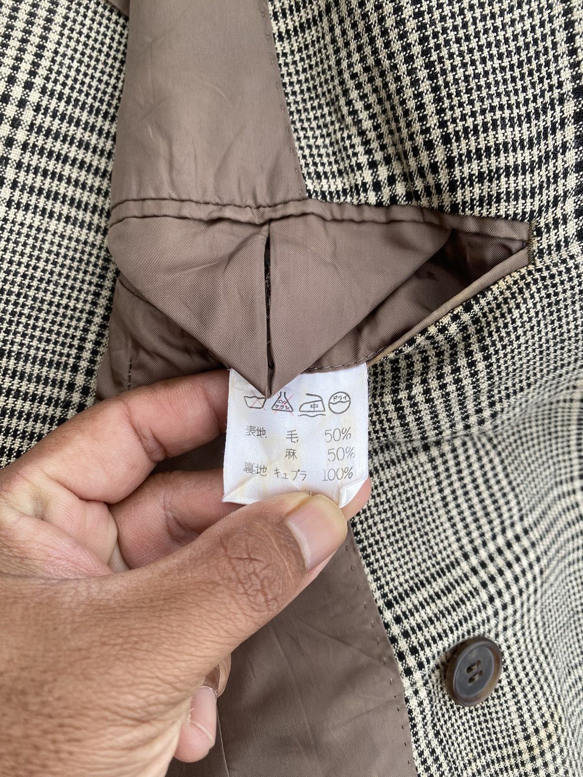 Issey Miyake Rare Vintage Issey Miyake Checkered Brown Blazer Size 38R - 9 Thumbnail