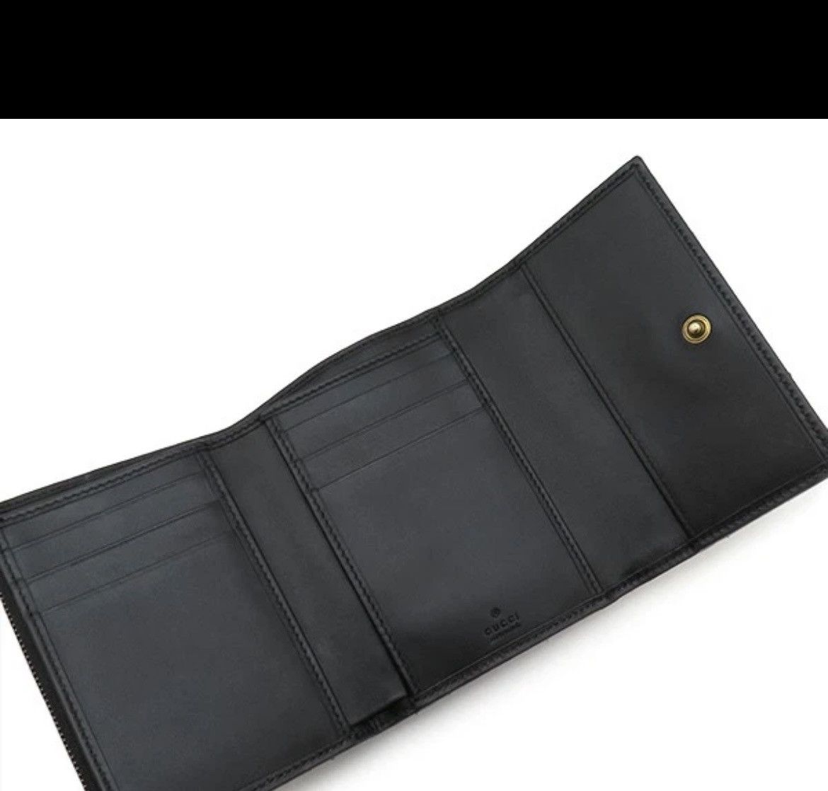 Gucci GUCCI Tri Fold Wallet GG Marmont Leather Black 474802 Size ONE SIZE - 8 Thumbnail