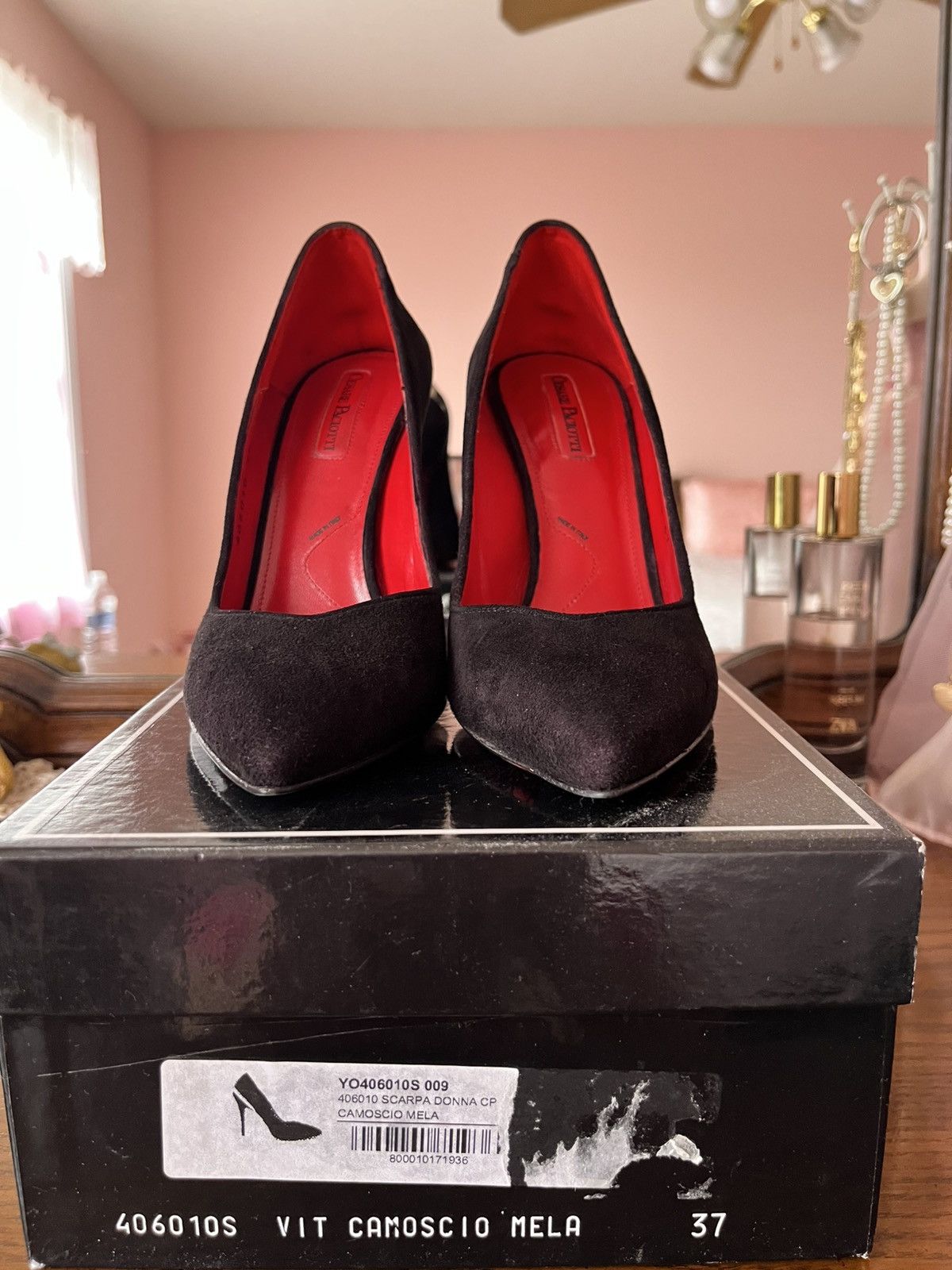 Paciotti Cesare Paciotti Black Suede Dagger Heels Size US 7 / IT 37 - 2 Thumbnail
