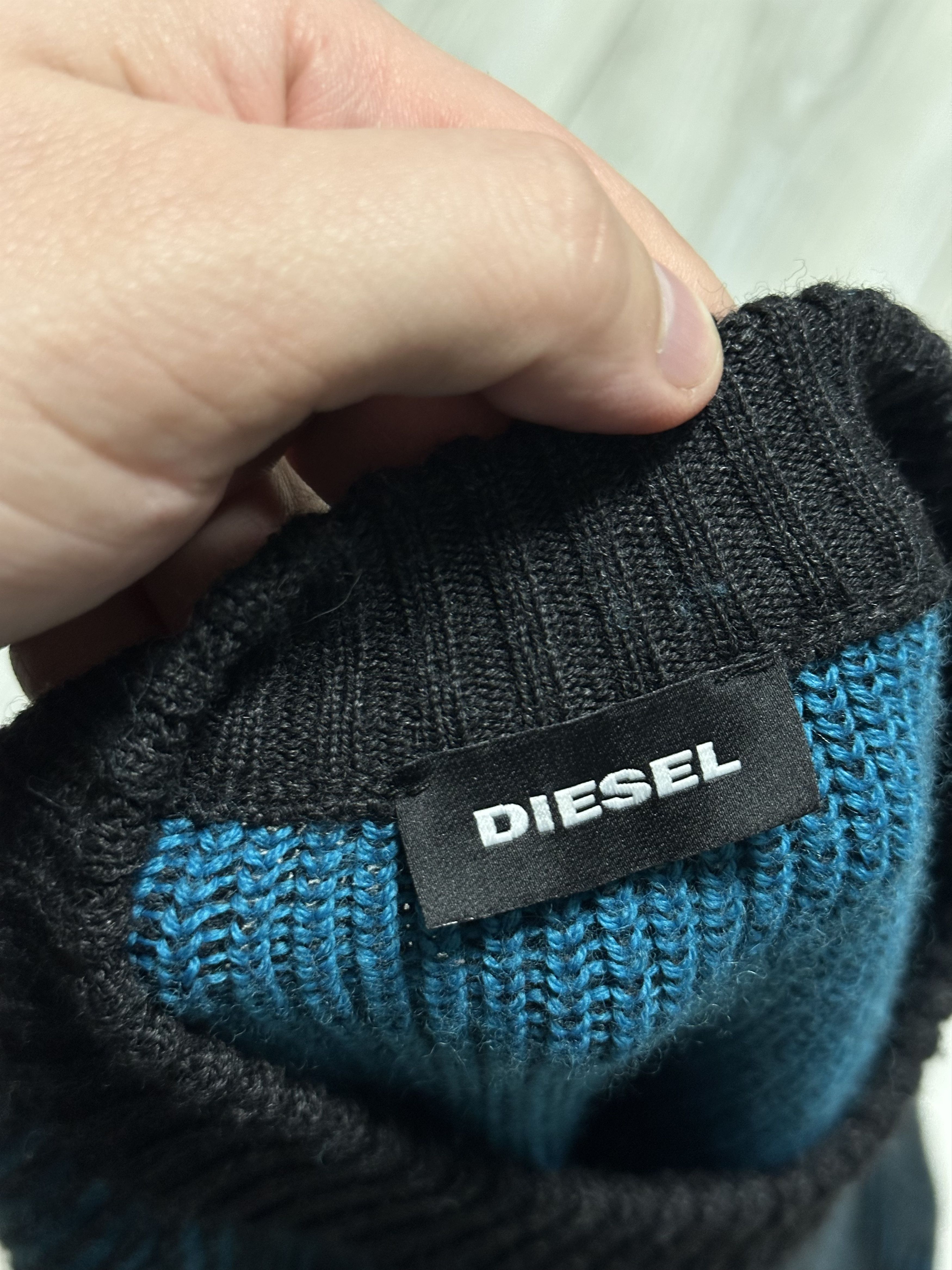 Diesel Diesel Blue Ribbed Sweater Jumper Tight Knit Wool K-Blend Size US S / EU 44-46 / 1 - 5 Thumbnail