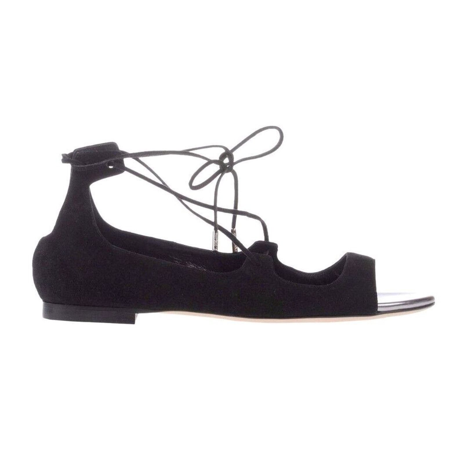 Jimmy Choo B5 JIMMY CHOO Vernie Black Suede Flat Shoes Size 37.5 $775 Size US 7.5 / IT 37.5 - 3 Thumbnail