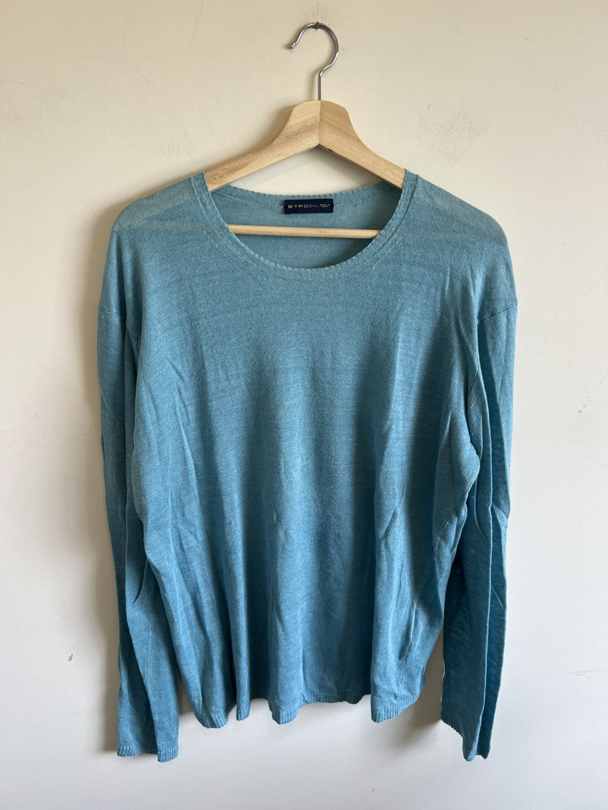 Etro Etro sweater jumper cashmere blue elegant pure L XL Size US XL / EU 56 / 4 - 2 Thumbnail