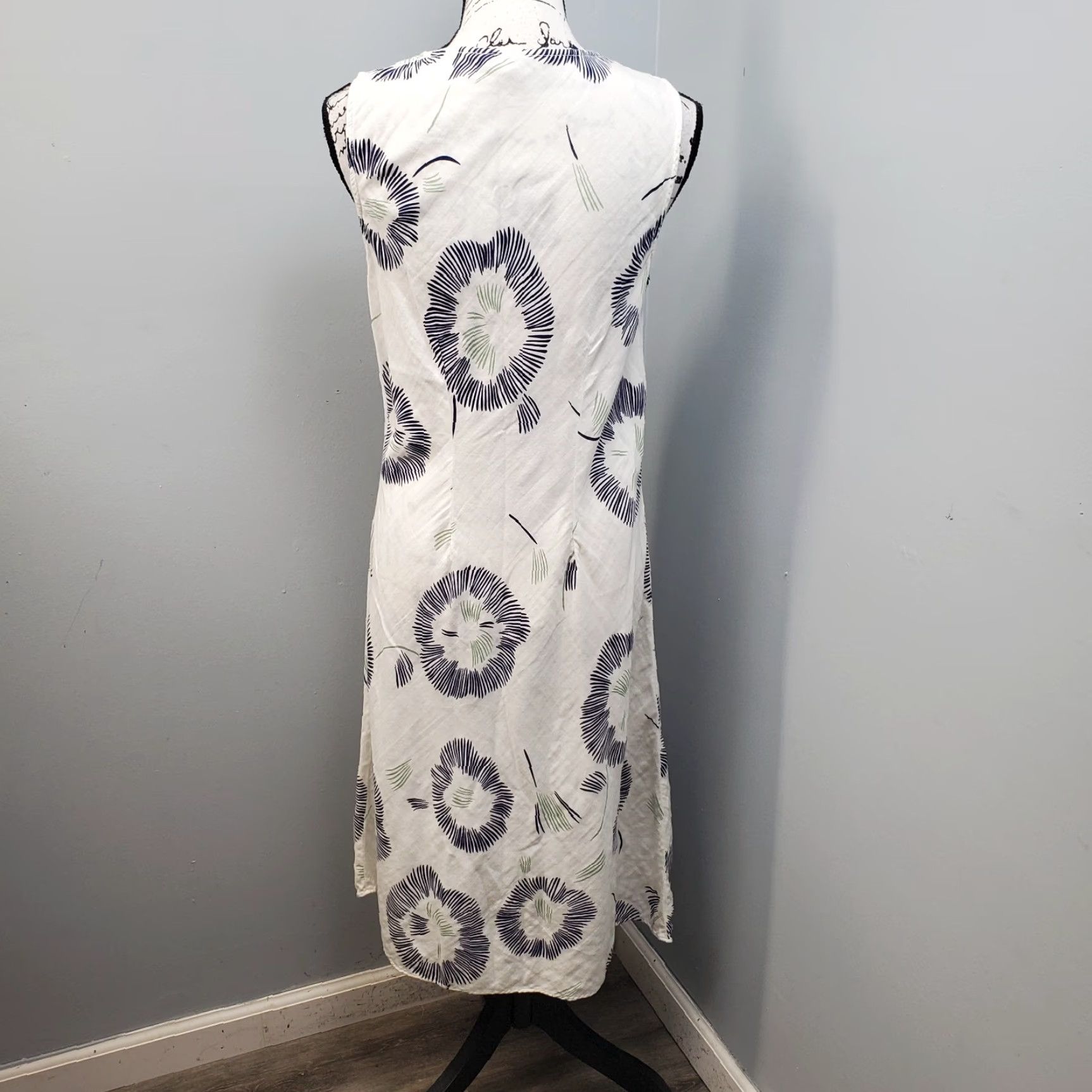 Coldwater Creek Coldwater Creek Maxi Dress Womens Size S Sleeveless Multicolor Printed Denim Cotton Front V-Neck Casual Dress Size S / US 4 / IT 40 - 2 Thumbnail