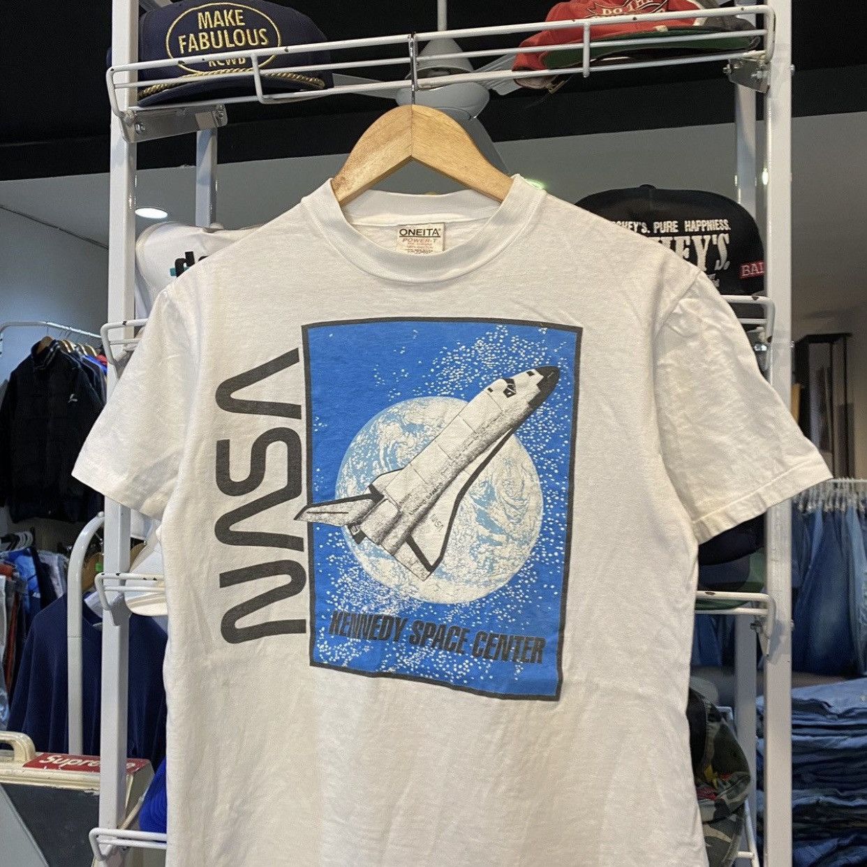 NASA Vintage 90s NASA Kennedy Space Center TShirt Oneita Made USA Size US M / EU 48-50 / 2 - 3 Thumbnail