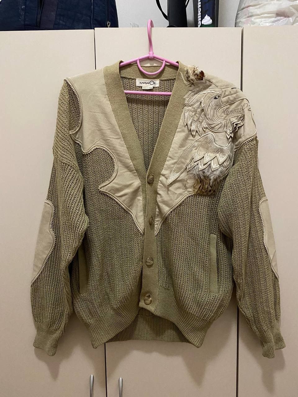 Japanese Brand × Kansai Yamamoto ULTRA RARE Vintage 80s Kansai Yamamoto Eagle cardigan Size US S / EU 44-46 / 1 - 1 Thumbnail